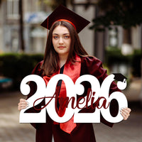Personalized 2026 Graduation Sign, PVC Custom Name Senior Graduation Party Prop Sign, High School College University School Graduation Gift