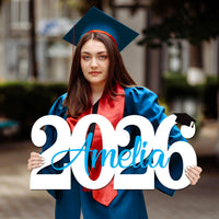 Personalized 2026 Graduation Sign, PVC Custom Name Senior Graduation Party Prop Sign, High School College University School Graduation Gift
