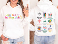 Big Fan Of Human Rights Shirt, Equality Social Justice Shirt, Political Protest Activist Tee, Human Rights Shirt, Activist Gifts, Front Back