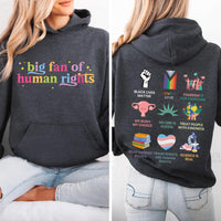 Big Fan Of Human Rights Shirt, Equality Social Justice Shirt, Political Protest Activist Tee, Human Rights Shirt, Activist Gifts, Front Back
