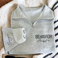 Embroidered BCBA Quarter Zip Sweatshirt Embroidered, Behavior Analyst Pullover, Behavior Therapist Gift, ABA Therapy Quarter Zip for Professionals