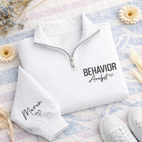 Embroidered BCBA Quarter Zip Sweatshirt, Behavior Analyst Pullover, Behavior Therapist Gift, ABA Therapy Quarter Zip for Professionals