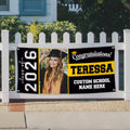 Graduation 2026 Personalized Photo Banner, Class of 2026 Waterproof Vinyl Banner Sign, Custom Graduation Banner with Metal Grommets