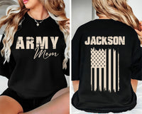 Custom Army Family Shirt, Personalized Military Family Shirt, Matching Army Family Tee, 4th of July Shirt, USA Army Family Shirt, Front Back