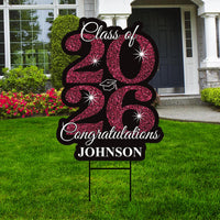 Personalized Graduation Yard Sign 2026 - Grad Sign, Class of 2026 Lawn Sign, Custom Graduation 2026 Yard Sign with Metal H-Stake