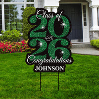 Personalized Graduation Yard Sign 2026 - Grad Sign, Class of 2026 Lawn Sign, Custom Graduation 2026 Yard Sign with Metal H-Stake