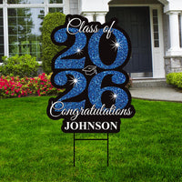 Personalized Graduation Yard Sign 2026 - Grad Sign, Class of 2026 Lawn Sign, Custom Graduation 2026 Yard Sign with Metal H-Stake