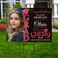 Personalized Graduation 2026 Yard Sign with Photo - Grad Sign, Class of 2026 Lawn Sign, Custom Graduation 2026 Yard Sign with Metal H-Stake