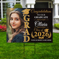 Personalized Graduation 2026 Yard Sign with Photo - Grad Sign, Class of 2026 Lawn Sign, Custom Graduation 2026 Yard Sign with Metal H-Stake