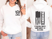 Basic Training Graduation Hoodie, Custom Boot Camp Graduation Shirt, Army Family Day Tee, Personalized Company Platoon Shirt, Front Back