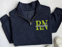 Nurse Embroidered Quarter Zip Sweatshirt, Nursing School Gift Pullover, RN CNA LPN Medical Quarter Zip, Healthcare Worker Gift