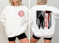 Custom Last Name Firefighter Sweatshirt, Personalized Fire Department Shirt, Firefighter Family Tee, Firehouse Pride Shirt, Front Back
