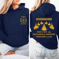 Custom Navy Mom Shirt with Ship Name, Personalized Navy Graduation Tee, PIR Ceremony Shirt, Proud Navy Mama Shirt, Grad Gifts, Front Back