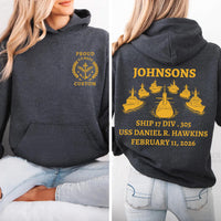 Custom Navy Mom Shirt with Ship Name, Personalized Navy Graduation Tee, PIR Ceremony Shirt, Proud Navy Mama Shirt, Grad Gifts, Front Back