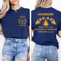 Custom Navy Mom Shirt with Ship Name, Personalized Navy Graduation Tee, PIR Ceremony Shirt, Proud Navy Mama Shirt, Grad Gifts, Front Back
