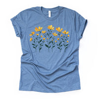 Yellow Floral Sweatshirt, Boho Flower Design Shirt, Cute Floral Tee, Retro Flower Shirt, Unisex Boho Floral Shirt, Flower Gifts, Gifts for Women