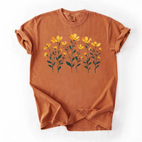 Yellow Floral Sweatshirt, Boho Flower Design Shirt, Cute Floral Tee, Retro Flower Shirt, Unisex Boho Floral Shirt, Flower Gifts, Gifts for Women