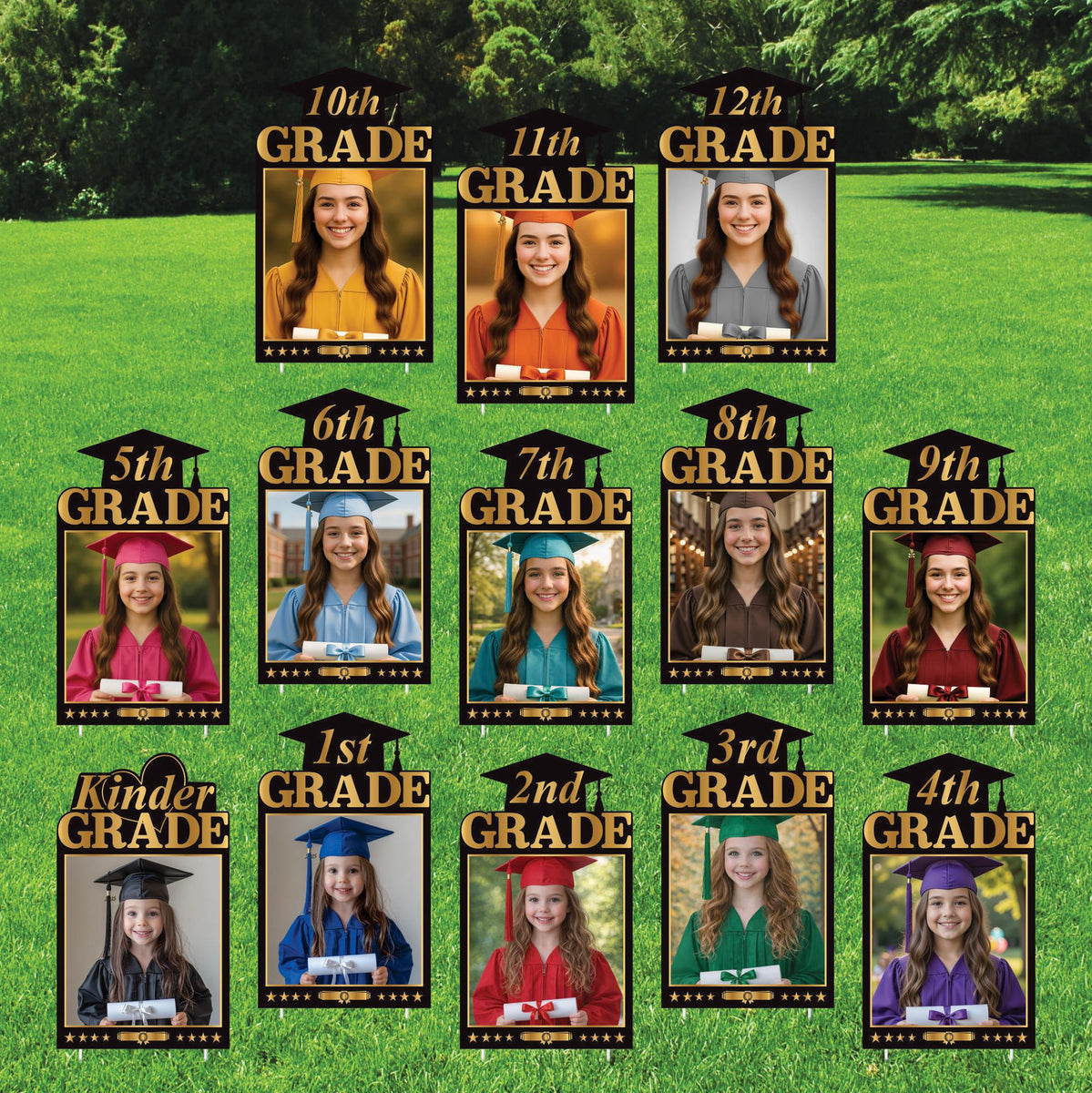 Custom Graduation Photo Yard Signs, Kinder to 12th Grade Graduation Ya ...