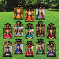 Custom Graduation Photo Yard Signs, Kinder to 12th Grade Graduation Yard Decor, Class of 2026 Picture Lawn Signs, School Grad Party Decor