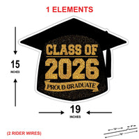 Class of 2026 Yard Sign, Proud Graduate Graduation Cap Lawn Decor, Senior 2026 Grad Party Yard Decoration, School Graduation Sign