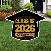 Class of 2026 Yard Sign, Proud Graduate Graduation Cap Lawn Decor, Senior 2026 Grad Party Yard Decoration, School Graduation Sign