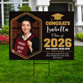 Personalized Graduation 2026 Yard Sign with Photo, Class of 2026 Senior Decor, High School, College Graduation Yard Sign with Metal H-Stake