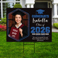 Personalized Graduation 2026 Yard Sign with Photo, Class of 2026 Senior Decor, High School, College Graduation Yard Sign with Metal H-Stake