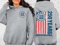 America 250th Anniversary Sweatshirt, 1776 2026 USA Shirt, 250 Years of America Tee, Patriotic American Shirt, Memorial Day Gift, Front Back