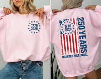 America 250th Anniversary Shirt, 1776 2026 USA Shirt, 250 Years of America Tee, Patriotic American Flag Shirt, Memorial Day Gift, Front Back