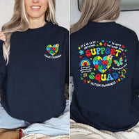 Personalized Autism Shirt, Autism Awareness Shirt, Family Autism Support Squad Tee, Autism Mom, Neurodiversity Inclusion Shirt, Front Back