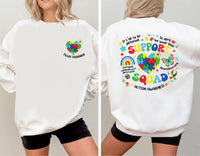 Personalized Autism Shirt, Autism Awareness Shirt, Family Autism Support Squad Tee, Autism Mom, Neurodiversity Inclusion Shirt, Front Back