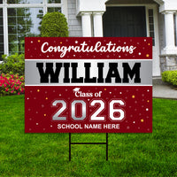 Personalized Graduation Senior Yard Sign 2026, Senior Grad Sign, Class of 2026, Custom Graduation 2026 Yard Sign with Metal H-Stake