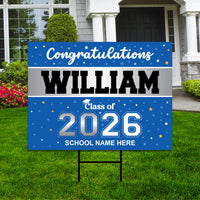 Personalized Graduation Senior Yard Sign 2026, Senior Grad Sign, Class of 2026, Custom Graduation 2026 Yard Sign with Metal H-Stake