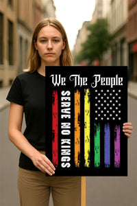 Democracy Has No Kings Protest Sign, Anti-Trump Resistance Political Activist Protest Poster, Resist Fascism Rally Sign