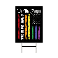 No Kings In America Yard Sign - Resist Hate Lawn Sign, Anti-Trump Sign, Resist Racism, Resist Fascism Yard Sign with Metal H-Stake
