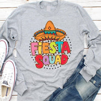 Fiesta Squad Sweatshirt, Mexican Fiesta Party Shirt, Sombrero Hat Tee, Cinco De Mayo Shirt, Hispanic Party Shirt, Unisex Fiesta Shirt