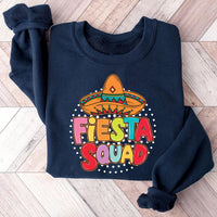 Fiesta Squad Sweatshirt, Mexican Fiesta Party Shirt, Sombrero Hat Tee, Cinco De Mayo Shirt, Hispanic Party Shirt, Unisex Fiesta Shirt
