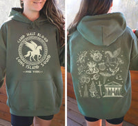 Halfblood Camp Inspired Hoodie, Demigod Camp Shirt, Mythology Fan Tee, Halfblood Chronicles Shirt, Fantasy Camp Shirt, Myth Gift, Front Back