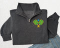 Pickleball Embroidered Quarter Zip Sweatshirt, Pickle Ball Pullover, Pickleball Team Wear Gift, Player Coach Pickle Ball Quarter Zip