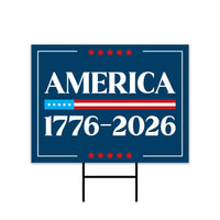 250 Years American Yard Sign, Patriotic 250th Anniversary Lawn Decor, Celebrate Independence Liberty National Pride Sign with Metal H-Stake