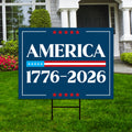 250 Years American Yard Sign, Patriotic 250th Anniversary Lawn Decor, Celebrate Independence Liberty National Pride Sign with Metal H-Stake
