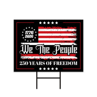 250 Years American Yard Sign, Patriotic 250th Anniversary Lawn Decor, Celebrate Independence Liberty National Pride Sign with Metal H-Stake
