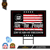 250 Years American Yard Sign, Patriotic 250th Anniversary Lawn Decor, Celebrate Independence Liberty National Pride Sign with Metal H-Stake