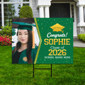 Personalized Graduation Yard Sign 2026 with Photo, Graduate Picture Sign, Class of 2026, Custom Graduation 2026 Yard Sign with Metal H-Stake