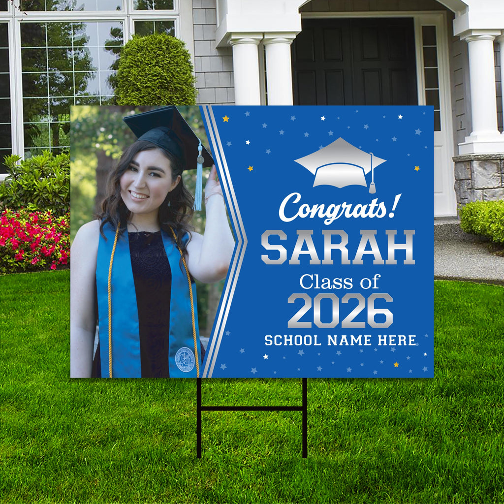 Personalized Graduation Yard Sign 2026 with Photo, Graduate Picture Si ...