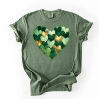 Brushstroke Heart St Patrick’s Day Sweatshirt, Lucky Heart Shirt, Irish Holiday Tee, Cute St Patrick Shirt, Unisex Shamrock Heart Shirt