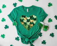 Brushstroke Heart St Patrick’s Day Sweatshirt, Lucky Heart Shirt, Irish Holiday Tee, Cute St Patrick Shirt, Unisex Shamrock Heart Shirt