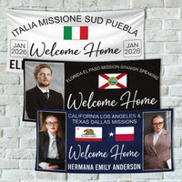 Welcome Home Missionary Banner with Photo, LDS Mission Homecoming Banner, Personalized Missionary Return Banner, Mission Celebration Sign