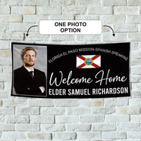 Welcome Home Missionary Banner with Photo, LDS Mission Homecoming Banner, Personalized Missionary Return Banner, Mission Celebration Sign
