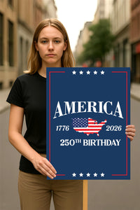 250 Years American Poster Sign, Patriotic 250th Anniversary Decor, Celebrate Independence Liberty National Pride Wall Art USA